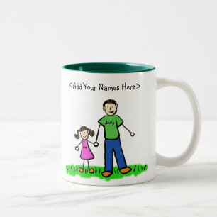 Father and Daughter Brunette Mug (Customise Names)