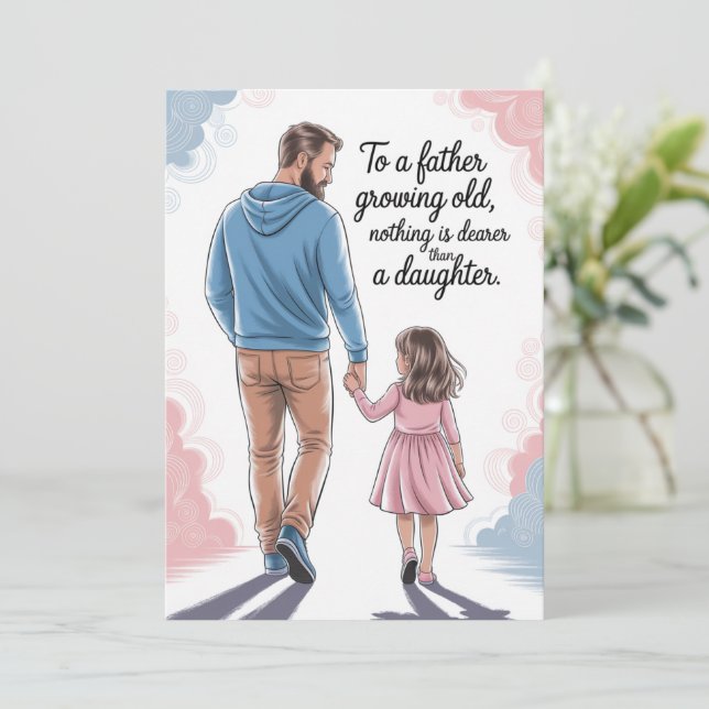 Father and Daughter Card Father’s Day Birthday  (Standing Front)