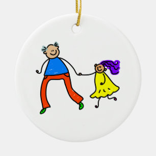 Father And Daughter Ceramic Tree Decoration