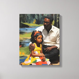 Father and Daughter Color Printed Wall Art