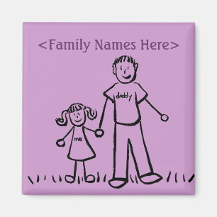 Father and Daughter Custom Family Character Magnet