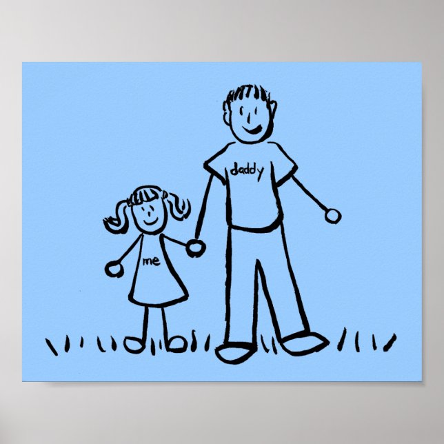 Father and Daughter Custom Family Character Poster (Front)