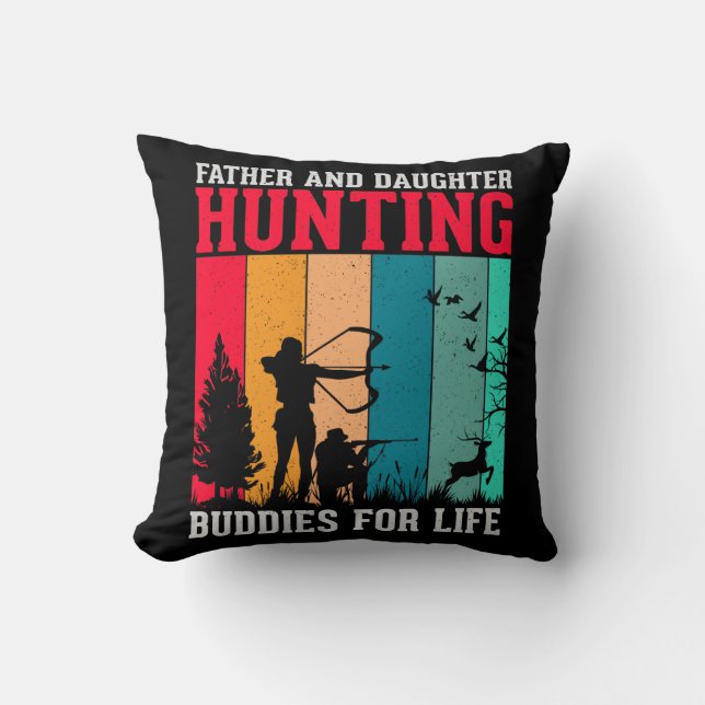 Father and Daughter Deer Hunting Cushion (Front)