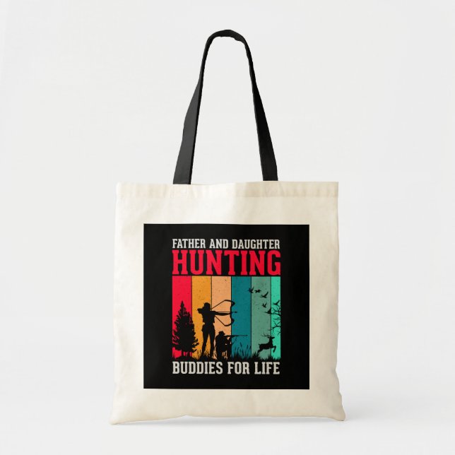 Father and Daughter Deer Hunting Tote Bag (Front)