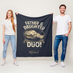 Father and Daughter Duo First Fathers Day Custom Fleece Blanket