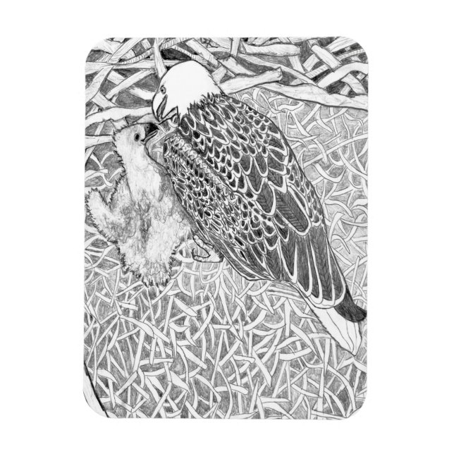 FATHER AND DAUGHTER EAGLES BONDING + SINGING MAGNET (Vertical)