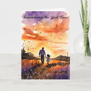 Father and Daughter Evening Walk Father's Day Holiday Card
