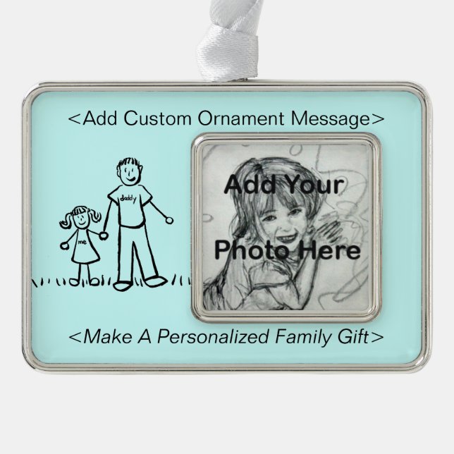 Father and Daughter Family Cute Custom Ornament (Front)