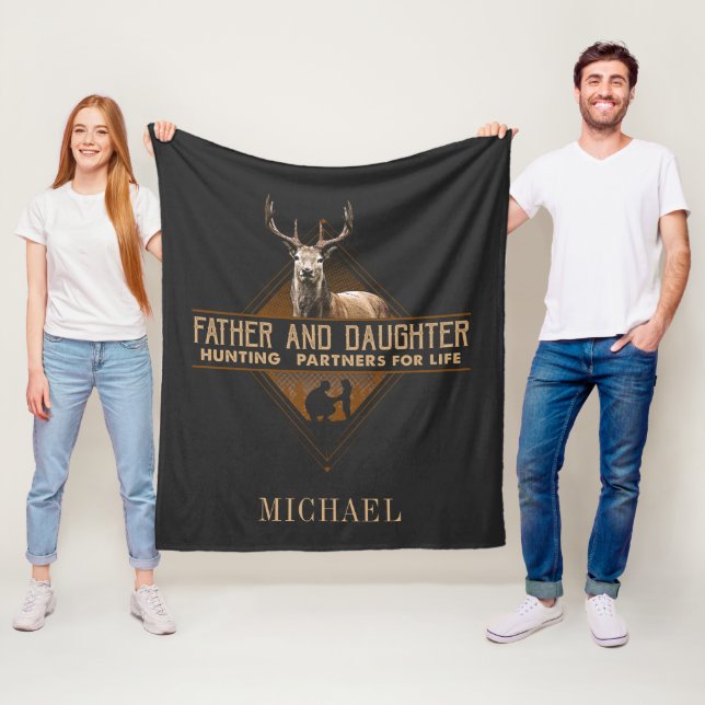 Father And Daughter Hunting Partners for Life Fleece Blanket (In Situ)