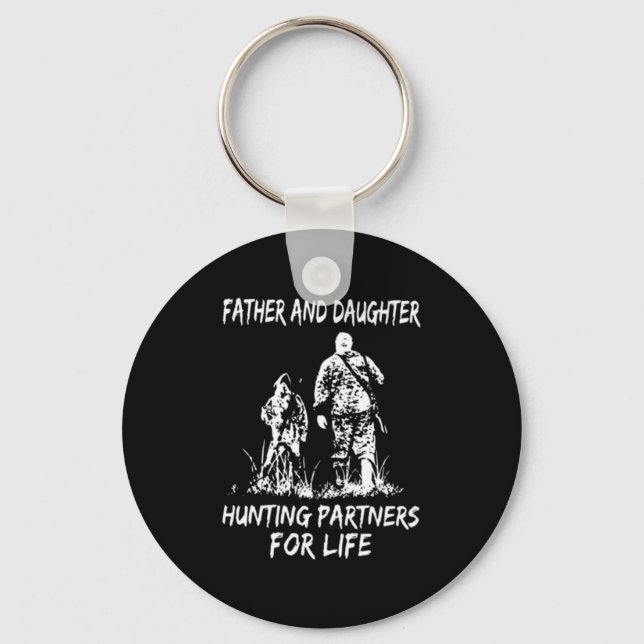 Father and daughter hunting partners for life key ring (Front)