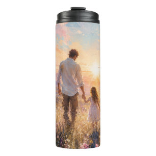 Father and Daughter Sunrise Painting Thermal Tumbler