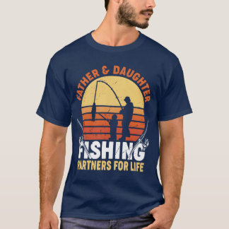 father and daugter fishing partners for life retro T-Shirt