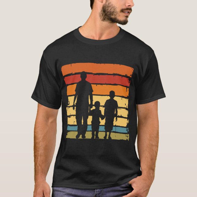 father and his two sons vintage T-Shirt (Front)