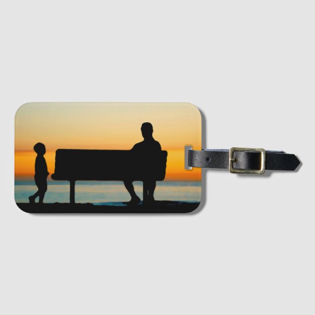 Father and Kid Luggage Tag (Front Horizontal)