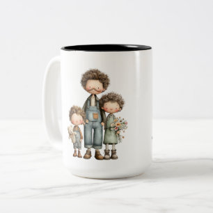 Father and Kids Custom Father's Day Mug