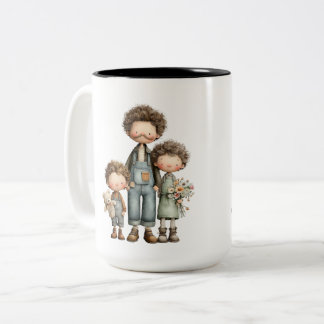 Father and Kids Custom Father's Day Mug