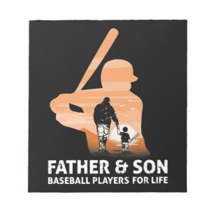 Father And Son Baseball Players For Life Notepad