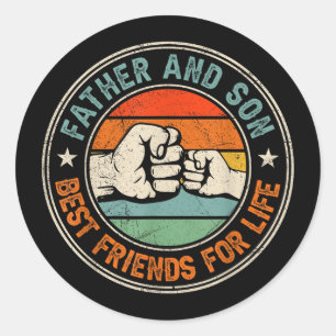 Father And Son Best Friends For Life Classic Round Sticker