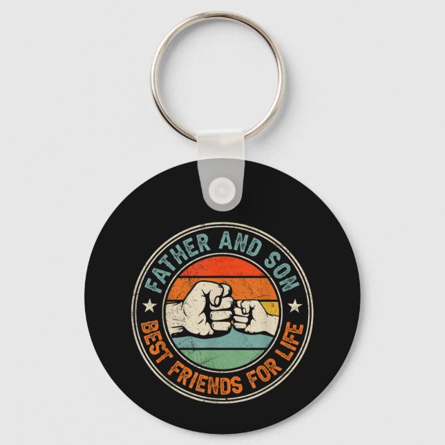 Father And Son Best Friends For Life  Key Ring (Front)
