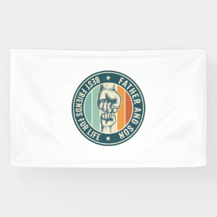 Father and Son Best Friends Vintage Fist Bump Shir Banner