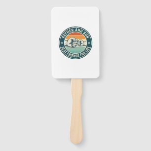 Father and Son Best Friends Vintage Fist Bump Shir Hand Fan