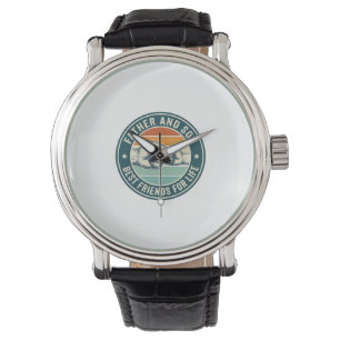 Father and Son Best Friends Vintage Fist Bump Shir Watch