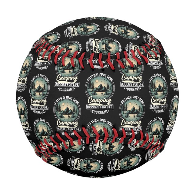 Father And Son Camping Buddies For Life Baseball (Front)