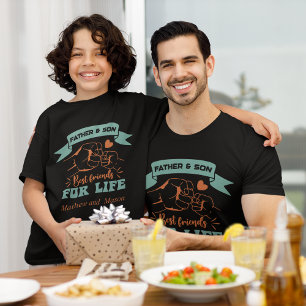Father and Son custom names son matching T-Shirt
