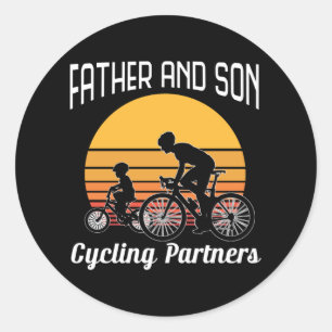 Father And Son Cycling Partners Father Day 2022 Classic Round Sticker