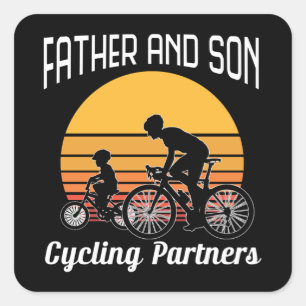 Father And Son Cycling Partners Father Day 2022 Square Sticker