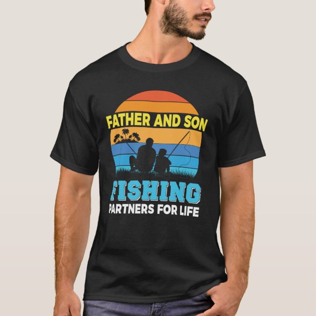 Father and Son Daddy and Me Fishing For Men Gift T-Shirt (Front)