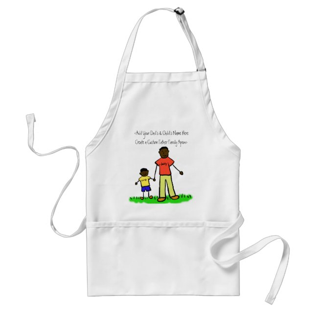 Father and Son Family Character Custom Art Apron (Front)