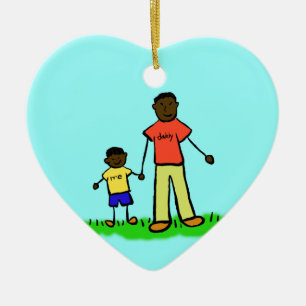 Father and Son Family Characters Custom Ornaments