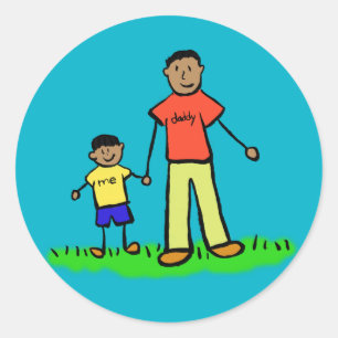Father and Son Family Characters Custom Stickers