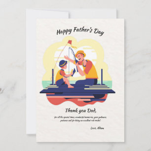 Father and Son Fishing Father's Day Card