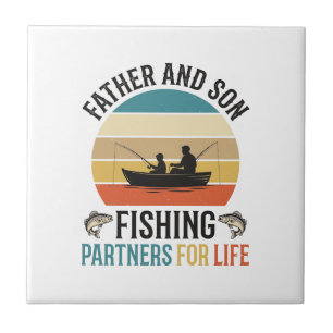Father and Son Fishing Partners for Life Design_1 Tile