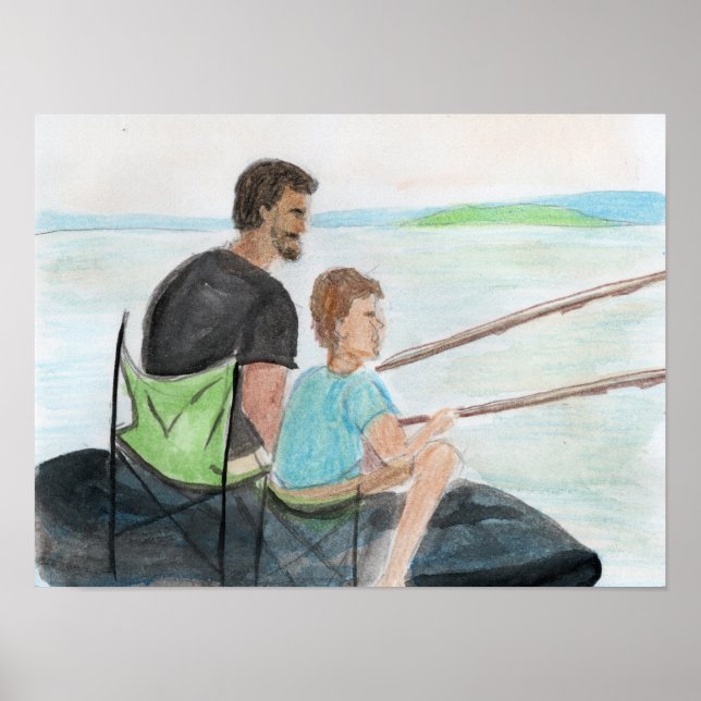 Father and Son Fishing Poster (Front)