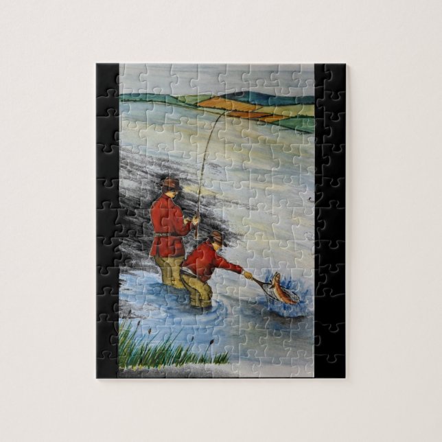 Father and son fishing trip jigsaw puzzle (Vertical)