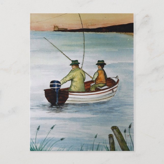 Father and son fishing trip postcard (Front)