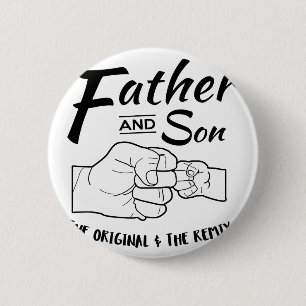 Father and Son Fist bump 6 Cm Round Badge