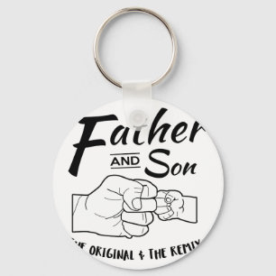 Father and Son Fist bump Key Ring