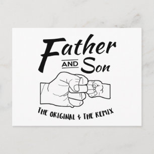 Father and Son Fist bump Postcard
