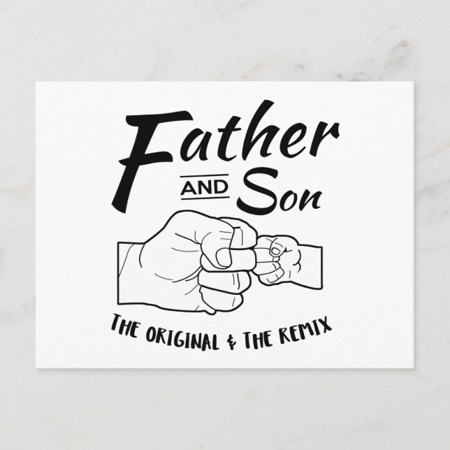 Father and Son Fist bump Postcard (Front)