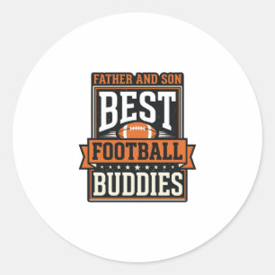 Father and Son Football Buddies Vintage Shirt Desi Classic Round Sticker