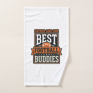 Father and Son Football Buddies Vintage Shirt Desi Hand Towel
