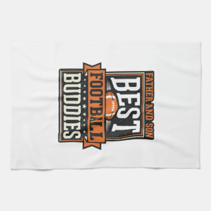 Father and Son Football Buddies Vintage Shirt Desi Tea Towel