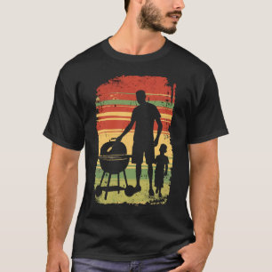 father and son grilling BBQ vintage T-Shirt