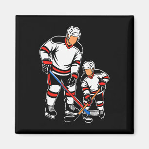 Father And Son Ice Hockey Matching Dad Magnet