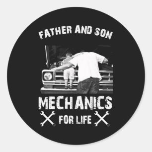 Father And Son Mechanics For Life Classic Round Sticker