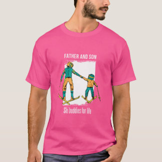 Father and Son Ski Buddies friends T-Shirt